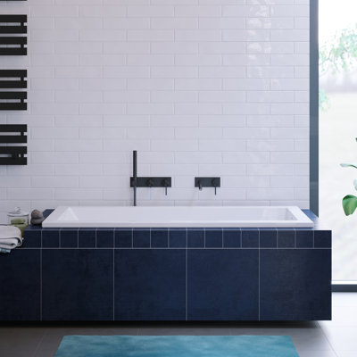 Baignoire de trempage réversible Voltaire 60 X 30 en blanc brillant avec trop-plein intégré, bonde incluse