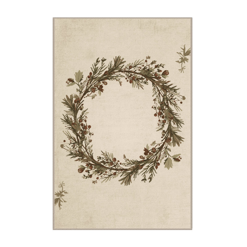 Soft Plush Faye Christmas Modern & Contemporary Abstract Area Rug in Beige – Beige Binding, 6x9