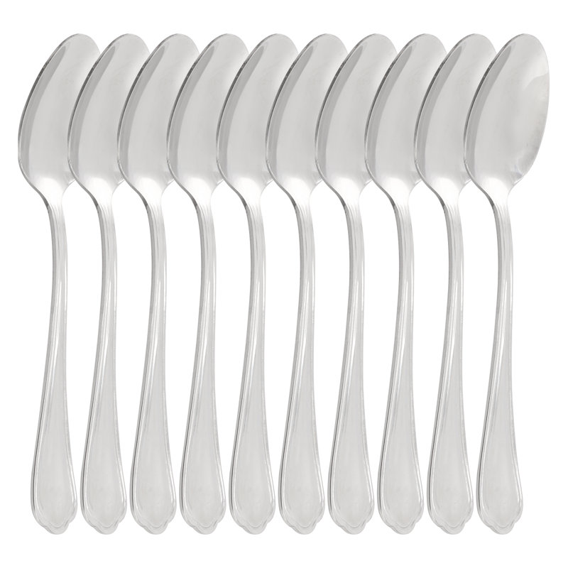 Gibson Home Hillside Daisies 10 Piece Stainless Steel Teaspoon Set