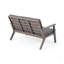 Ensemble de causeuse d'extérieur en bois d'acacia 4 places Temecula - Causeuse, table basse et 2 fauteuils club - fini gris + coussin gris foncé