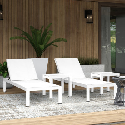 Ensemble de chaises longues inclinables 76 po 4 pièces Aynura