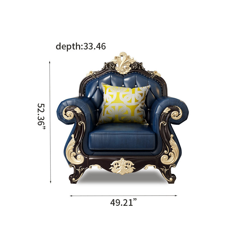 Fauteuil en cuir de vache de 49,21 po de largeur