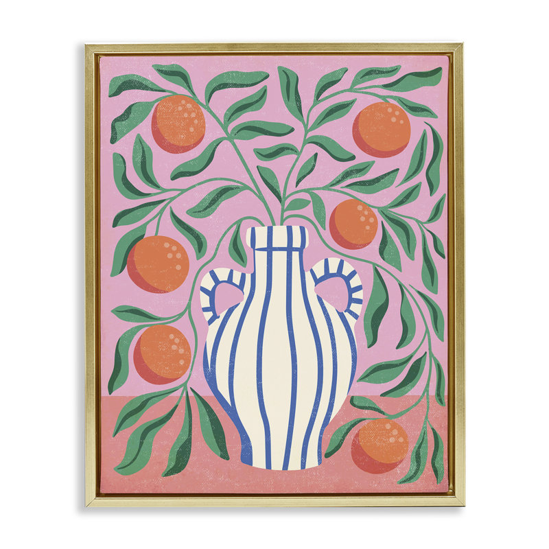Art mural Mid-Century sur toile flottante encadrée, design par Caroline Alfreds, H 21 po x l 17 po