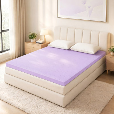 Molley Lavender Colour Cooling Gel Memory Foam Mattress Topper