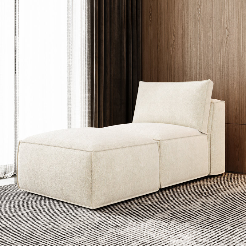 Canapé modulaire en chenille - Chaises d'appoint avec repose-pieds Chenille, Beige