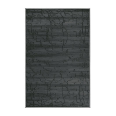 Machine Washable Abstract Grey Area Rug