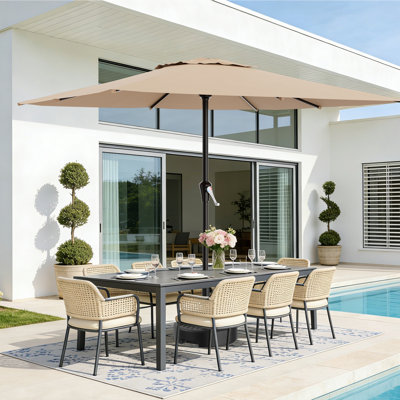 8x10 FT Rectangular Patio Umbrella – UPF 50+, Heavy Duty Outdoor Umbrella