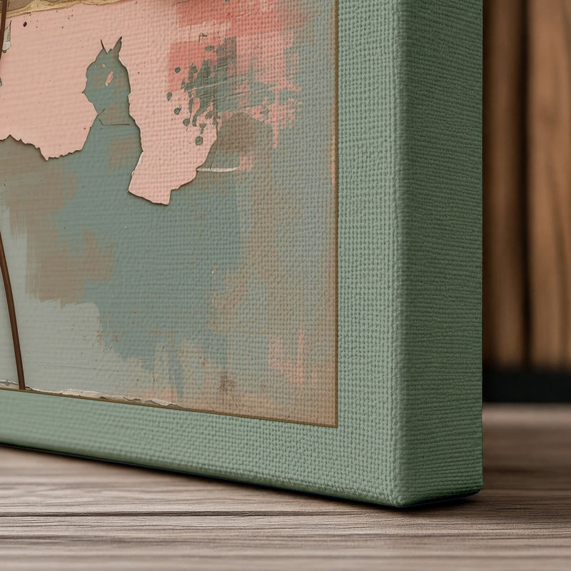 Dried Bloom in Abstract Botanical - Wrapped Canvas, 36x24 - 91.4 x 61.0 cm, Sage Border