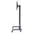 Camborne Curved Wood Floor TV Stand Mount Wheels for Up to 85" TVs, Black