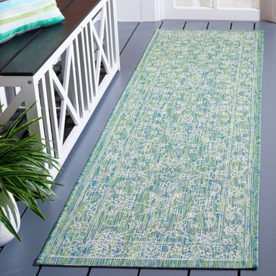 Tapis oriental vert intérieur / extérieur Eley