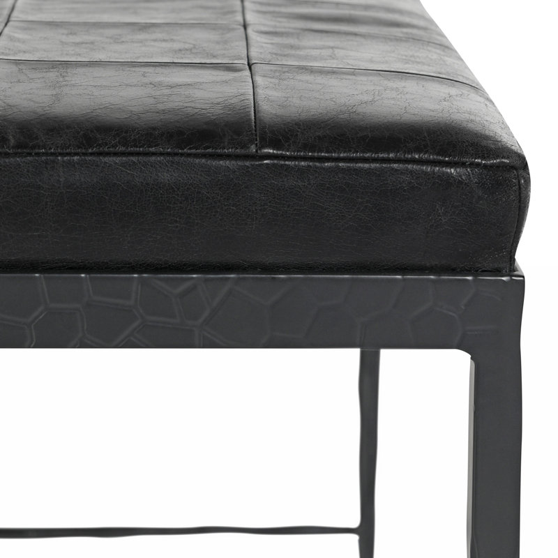 Malo Leather Bench, Black