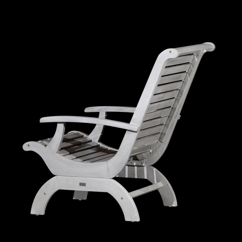 Armchair, Wood Chair For Outdoor, Patio Armchair For Outdoor, Silver Gray