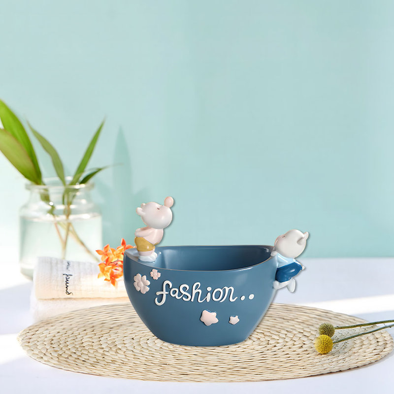Objet de décoration Jazai, Bleu, H 6,2 po x l 7,4 po x P 6,6 po