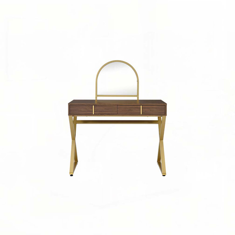 Bureau de meuble-lavabo avec miroir et plateau à bijoux Coleen