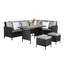 Wicker 7 - Person Garden Lounge Set with Cushions-185278871-179835387