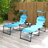 Outdoor Lounge Chair, Adjustable Backrest Folding Chaise Lounge, Cushioned Tanning Chair w/Sunshade Roof & Pillow Headrest for Beach, Camping, Hiking-589791807-562857536
