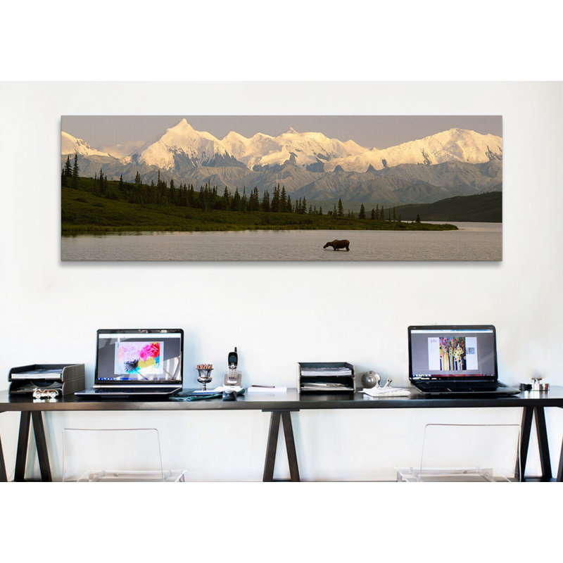 Panoramic Wonder Lake, Parc national de Denali, Alaska, reproduction de photo sur toile, H 12 po x l 36 po x P 1,5 po