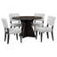 Ensemble de table de salle à manger 5 pièces pour 5 personnes avec chaises rembourrées et base au design rétro, espresso, cuisine et salle à manger