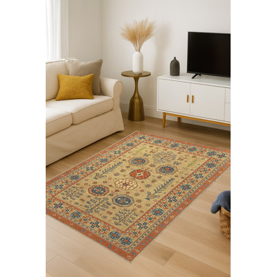 Tapis beige tissé traditionnel Mosso
