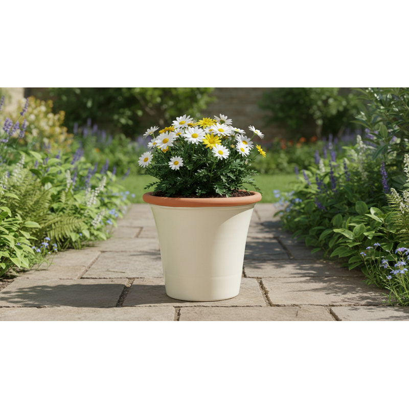 Kitchen Planter, 46" H x 50" W x 50" D, Cream/Orange