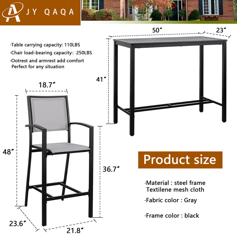 Castanon 4 - Person Patio Dining Set with Rectangular Table