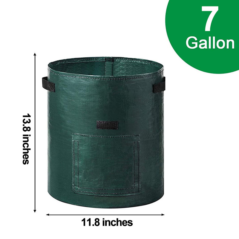 Ensemble de 2 sacs de culture de pommes de terre de 7 gallons avec rabat et poignées, H 13,8 po x l 11,8 po x P 11,8 po