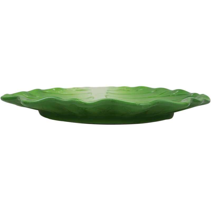 Assiette plate de cuisine en feuille de bain fraîche à la présentation gourmet Josephson, Vert