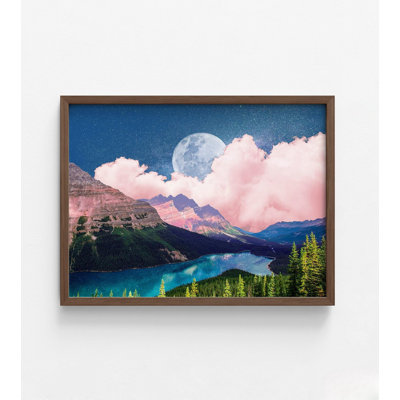 «Abentego Galactic Sky I» par Grace Popp, impression d'affiche de nuages de bonbons en coton, affiche de pleine lune, décor de paysage de nuit rustique