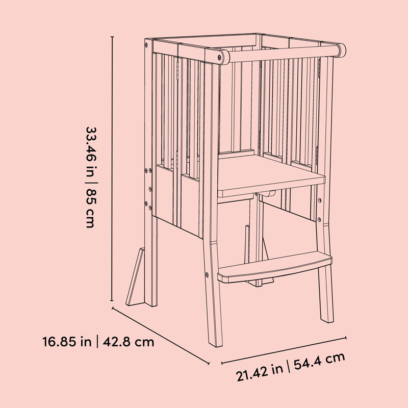 Escabeau pour tout-petit pliable Montessori, Sauge / bois flottant