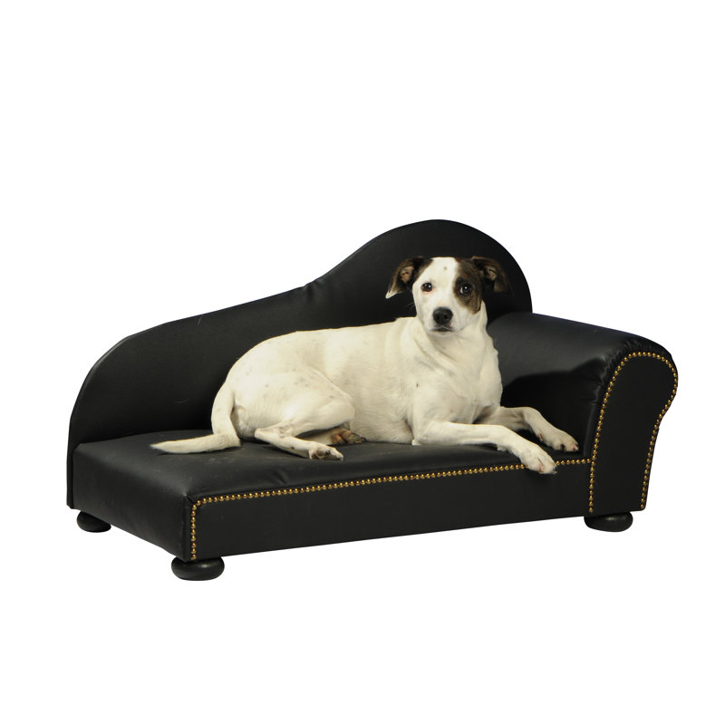 Eakin Faux Leather Pet Bed, Black, 53cm H x 100cm W x 50cm D