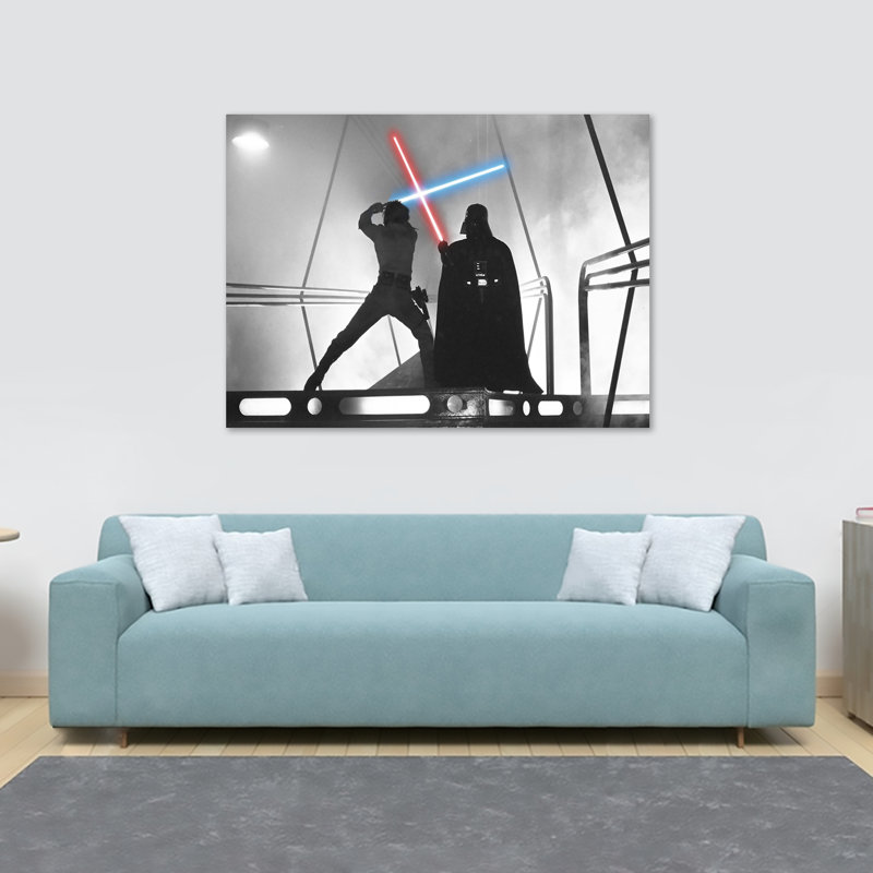 Star Wars Darth Vader And Luke Skywalker Fight - Wrapped Canvas Print, 61cm H x 81.3cm W x 3.8cm D