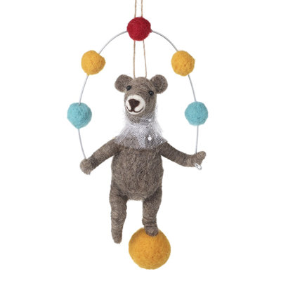 Hanging Juggling Bear Decoration