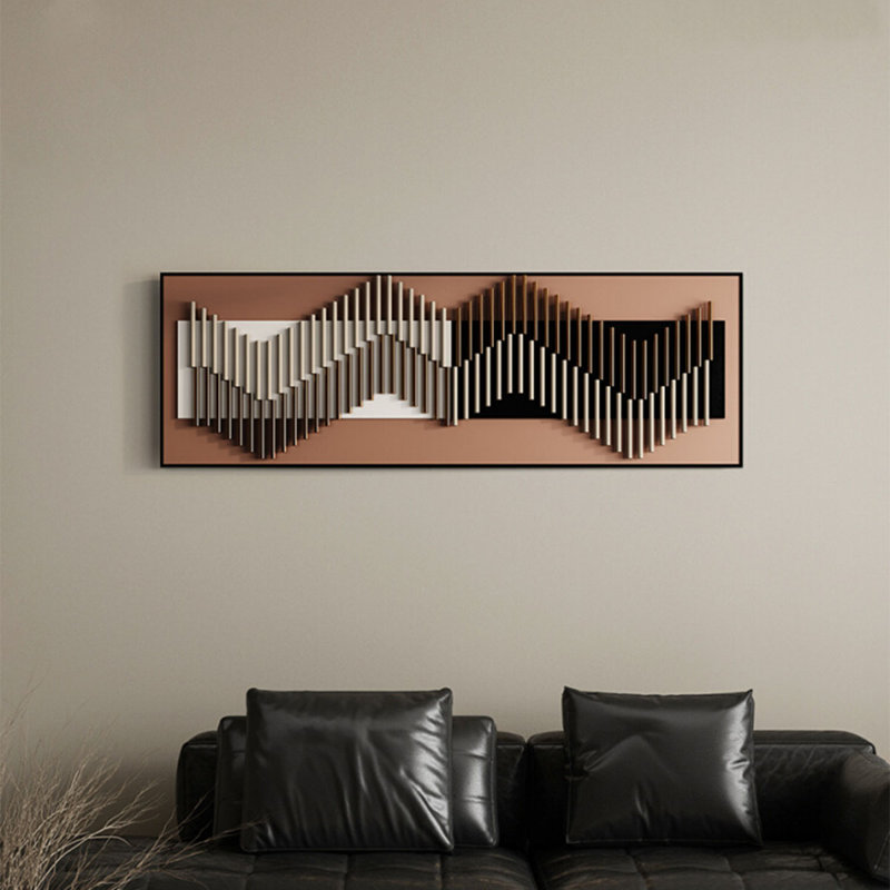 Décoration murale moderne minimaliste en fer, H 15,75 po x l 47,24 po x P 1,57 po