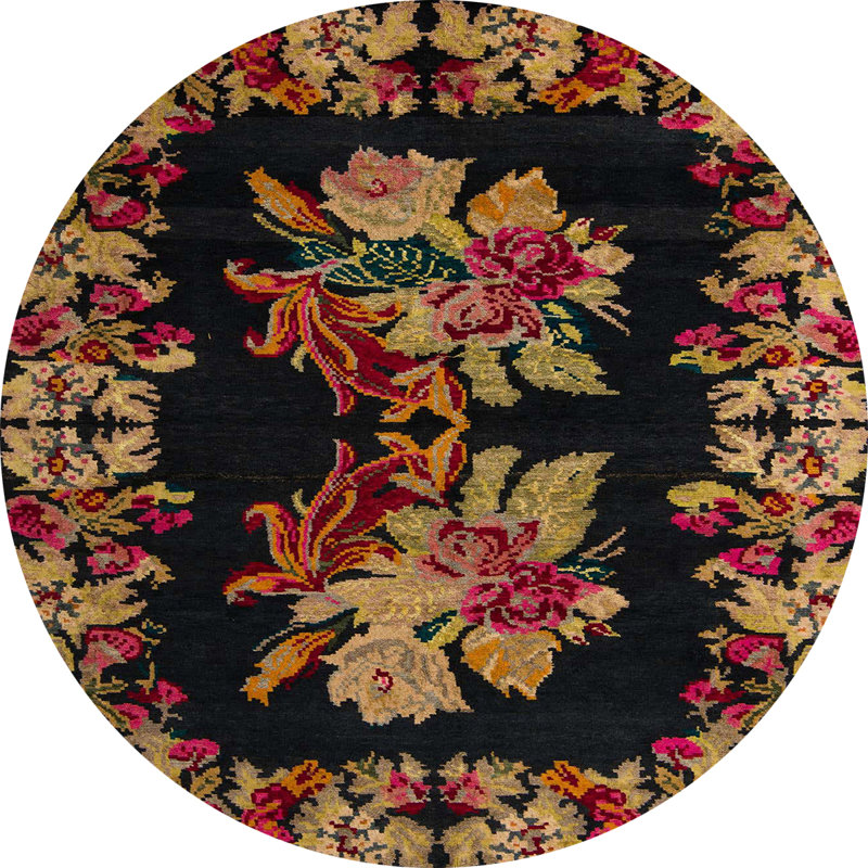 Abstract Indoor Rug, Round 5'