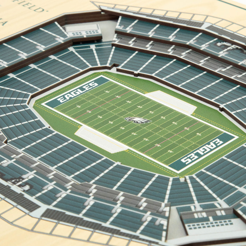 Art mural NFL 5 couches Stadiumview, Eagles de Philadelphie, Bleu sarcelle