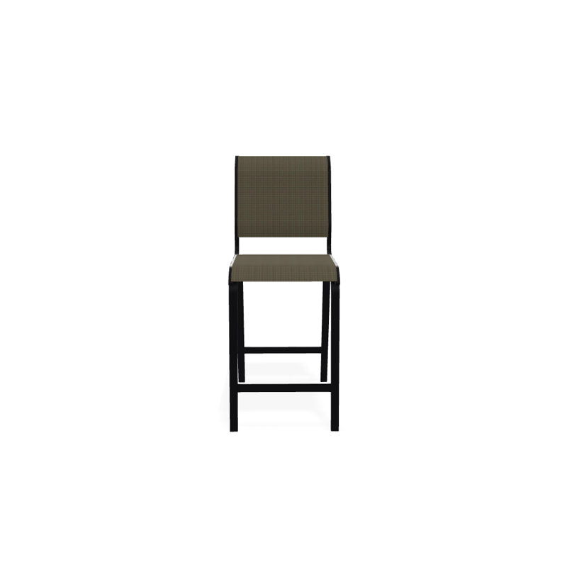 Tabouret de bar 26 po Holna, Tweed Sunbrella® brun, Noir texturé