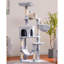 Arbre à chat avec grand hamac, tour de chat à plusieurs niveaux pour chats d'intérieur, condo pour chat avec poteaux à griffes recouverts de sisal et perchoir supérieur, MPJ050W-1537531484
