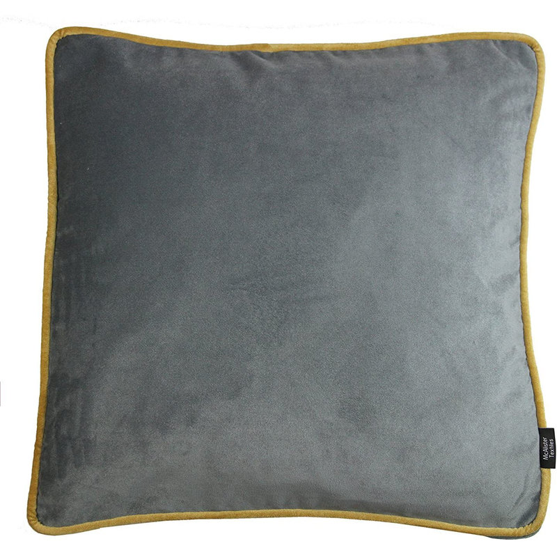 Square Floor Cushion, 43cm H x 43cm W x 3cm D, Grey/Yellow