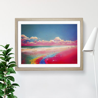 XH1022-7312X Rainbow Beach 1 Piece Single Picture Frame Wall Art