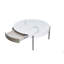 Table basse ronde moderne avec tiroirs et pieds en métal, table basse cylindrique avec pieds