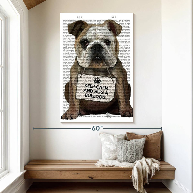 Brampt Hug A Bulldog, 51" H x 34" W