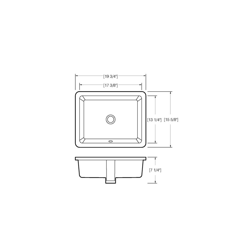 NOBLE 1713W Rectangular Undermount Bathroom Sink