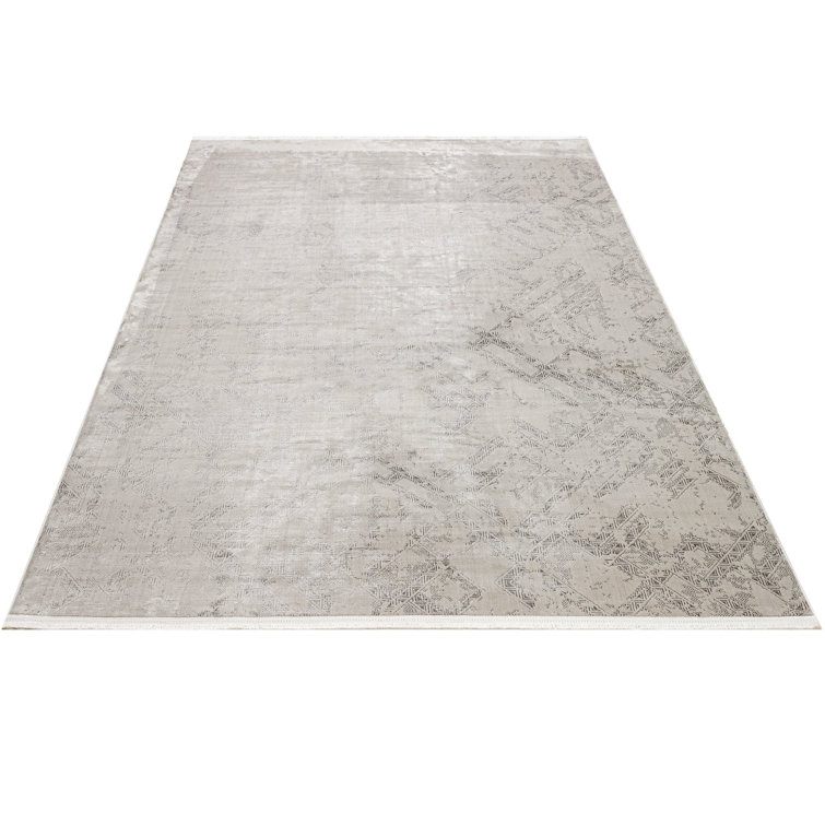 Ebern Designs Maximo Geometric Machine Woven Beige Area Rug | Wayfair.co.uk