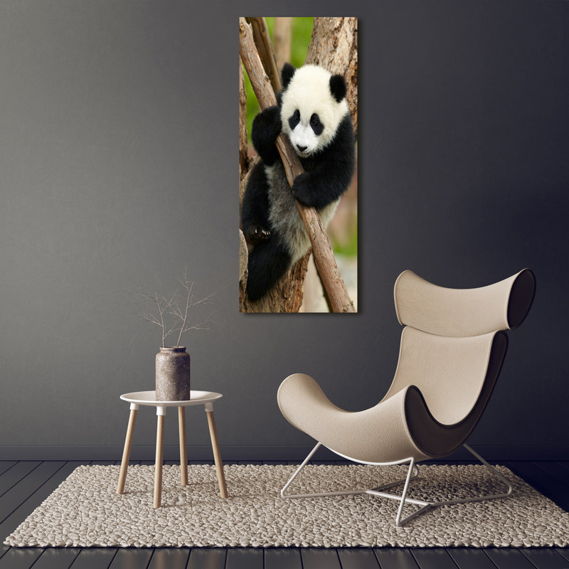 Panda On The Tree - Wrapped Canvas Print