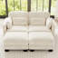 Canapé d'angle modulaire capitonné avec poufs amovibles-1443670429