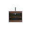 Meuble-lavabo mural en noyer de 24 po avec lavabo en céramique avec un trou de robinet, grand meuble-lavabo flottant de rangement pour salle de bain moderne, lavabo une pièce sans drain et robinet, pré-assemblé-143612846