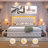Jalna LED Lighted Upholstered Bed Frame with Bluetooth Sync Lights, Adjustable Headboard & 4 Storage Drawers, No Box Spring Needed, Easy Assembly,-1197959865-1146210903