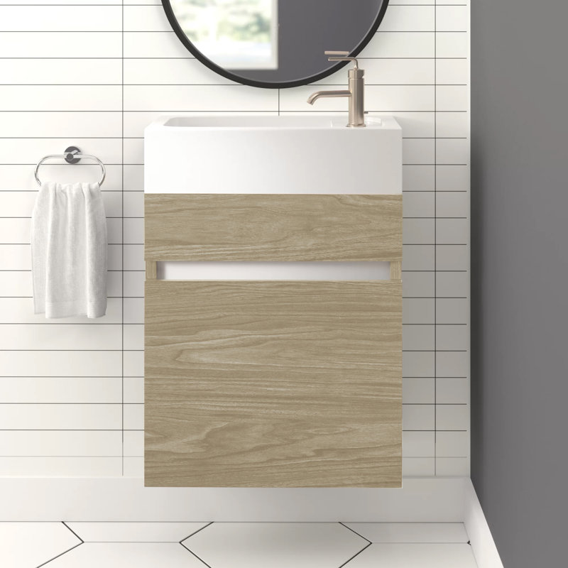 Ensemble de meuble-lavabo mural simple 18 po, Première lueur