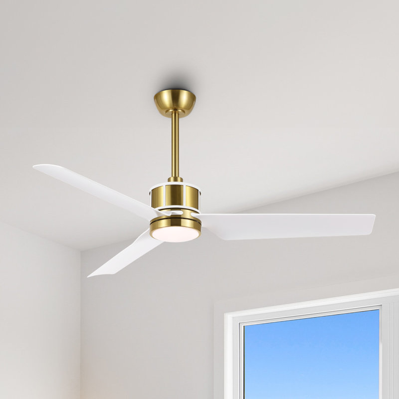 Vitalis 52" Smart Indoor Ceiling Fan with LED Light and Remote, White