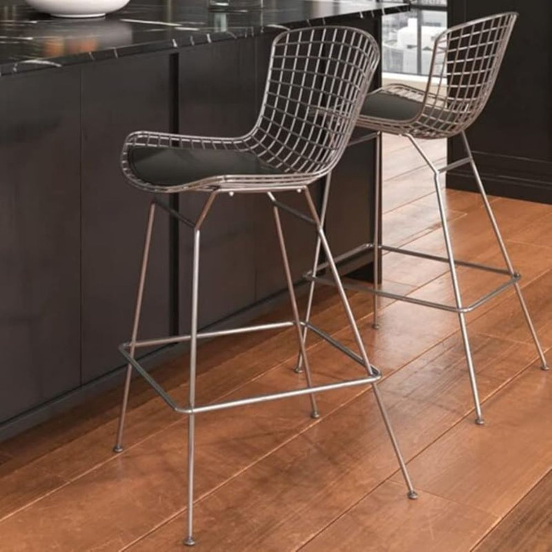 Tabouret de comptoir Arlo, Argent, Noir, 26" Counter Stool